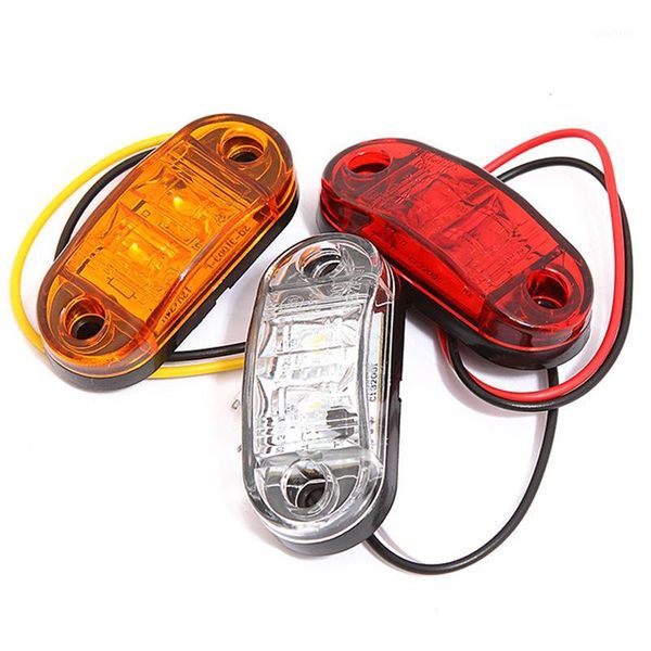 

2pcs car external warning light 12v 24v led side marker strobe lights auto trailer truck lorry lamps amber traffic light1