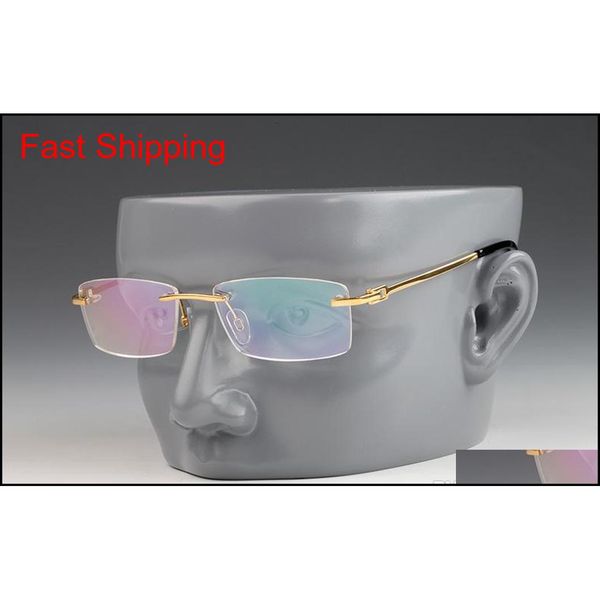 

spliced spectacle frame designer eyeglasses rectangle rimless men eyeware frames flexible optical vintag qylhxb bdefashion