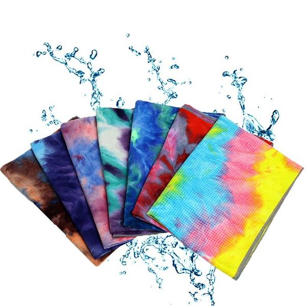 

gym swiming non-slip yoga towel soft travel sport fitness exercise yoga pilates mat tie-dye printed blanket mat 183x63cm