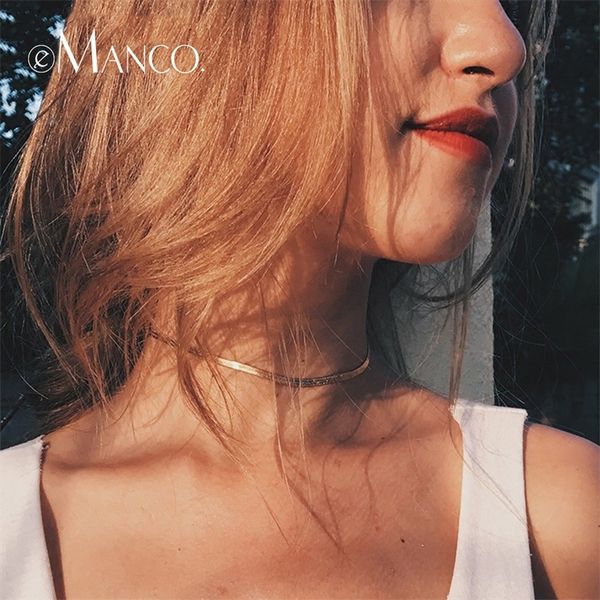 

emanco snake chain necklace brand design flexible gold color fashion statement necklaces jewelry women accessories y200323, Silver