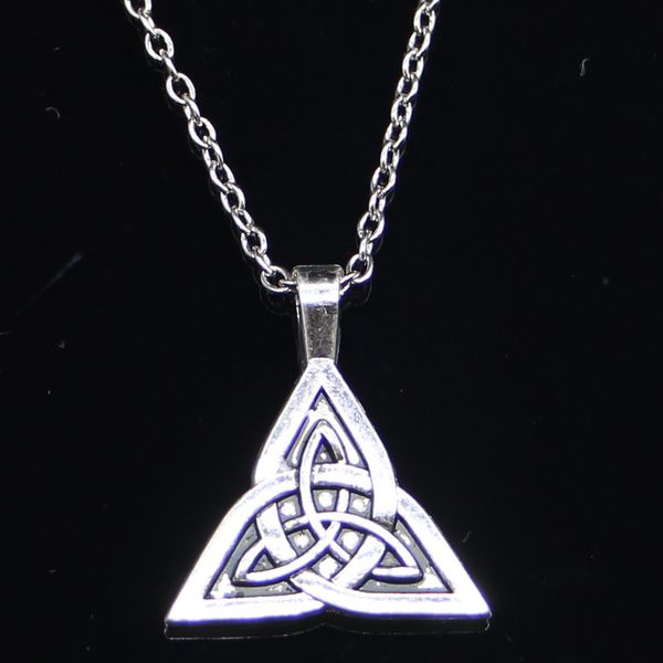 

20pcs new fashion necklace 28x24mm amulet knot pendants short long women men colar gift jewelry choker 201014, Silver