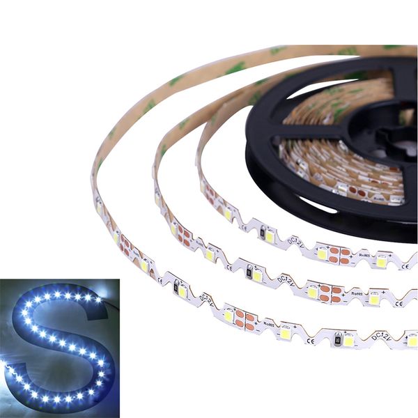 12 V S-förmiges LED-Lichtband, 2835 SMD, nicht wasserdicht, flexibles LED-Licht, warmweißes Licht, 60 LED/m, Biegekanal, Buchstabe S-Typ