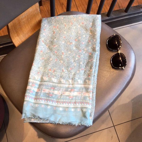 

new flower shawl soft color scarf popular fashion women malaysia turban muslim hijabs, Blue;gray