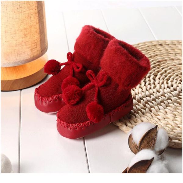 

2018 new baby floor toddler socks thick warm non-slip boys and girls baby fo qylwno, Pink;yellow