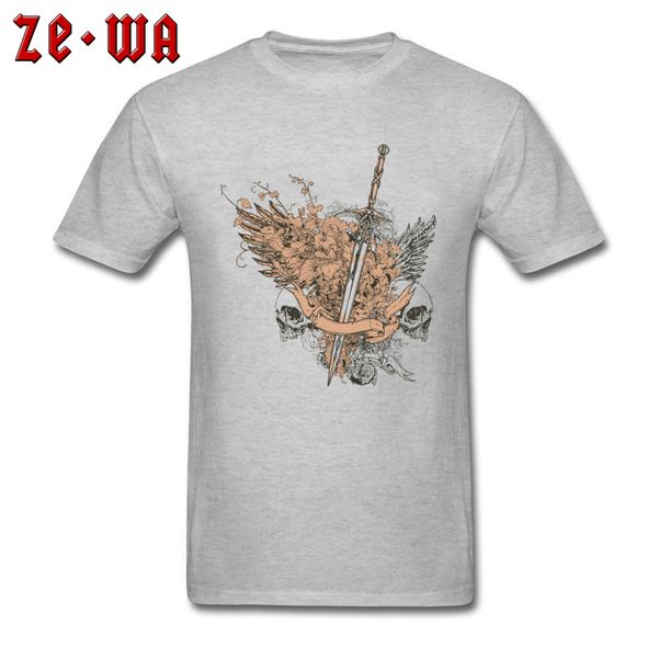 

latest vintage skull swords print grey hip hop tees halloween funky streetwear wholesale sport hooded sweatshirt hoodie t shirt