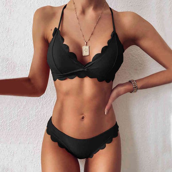 

womens swimsuits solid bikini bandage swimwear female push up summer bathers bikinis set swimming suit for women, White;black