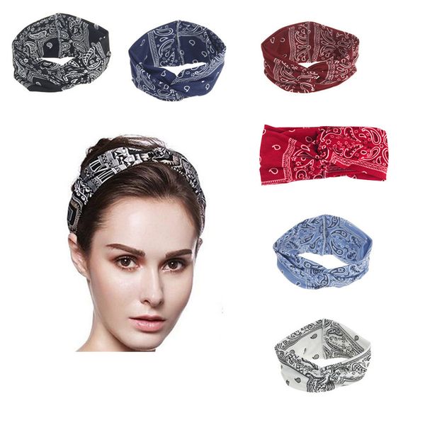

fashion printed yoga elastic hair band sport headband gym anti-slip slim hair band fitness antiperspirant headband turban #t5p