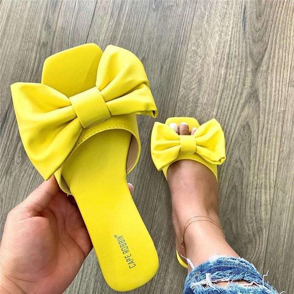 

2020 women bow-knot summer women sandals slipper outdoor flip-flops beach shoes new fashion female casual woman slippers1, Black