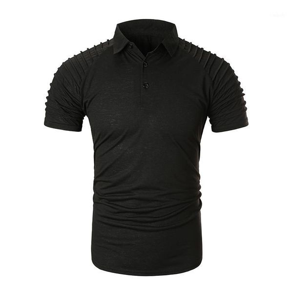 

2020 new summer mens polos shirts 100% cotton short sleeve polos para hombre fashion lapel male s-2xl1, White;black