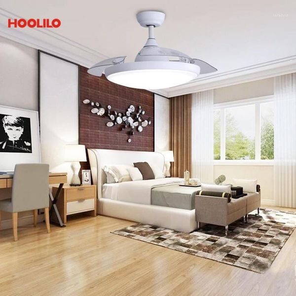 

electric fans 2021 42" invisible ceiling fan with light remote control 3 speed 3-color led 4 blade ventilador de techo con luz1