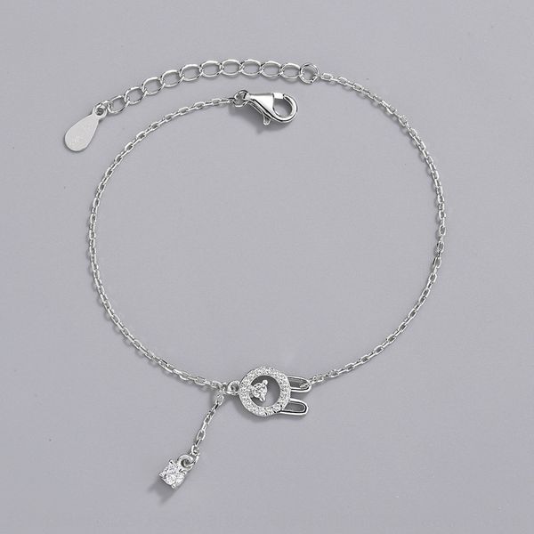 

sei s925 pure silver female design personality magic braceletmagic bracelet rabbit cute student girlfriends bracelet jewelry dltao, Golden;silver