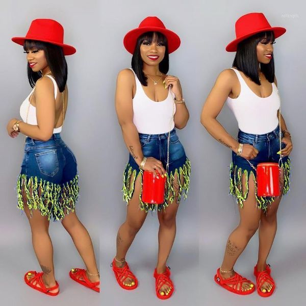 

high waist tassels denim shorts plus size casual women fashion blue high waisted streetwear club party short jeans biker shorts1, White;black