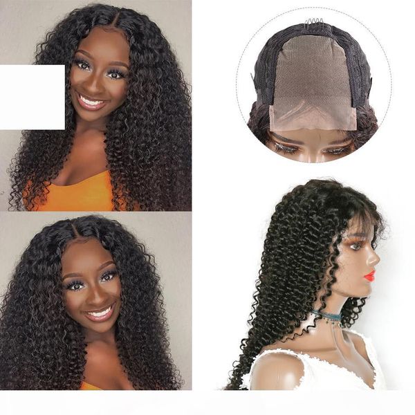 

remy brazilian human hair wigs 150% density kinky curly wigs for black women middle part 4x4 lace closure wigs with baby hair