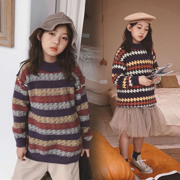 

winter children's 2020 new fashion wtern sle positive and negative two wear girls' korean version chenille mink sweater, Blue