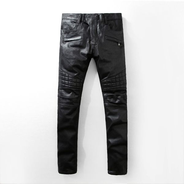 

senior designer brand bicycle jeans manual paste crystal golden wings black zipper patchwork jeans men's fashion crime zipper pants, Blue