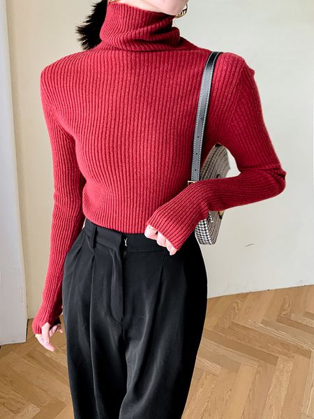 

2021 quality 100% lion malha jumpers fine big elastics shirts high winter clothes new fashion for women dkhv, White;black