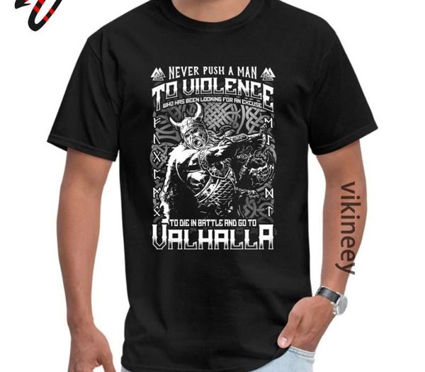 

odin t-shirts die in battle violence who go to valhalla 100% cotton loose t-shirts men camiseta vintage tshirt christmas, White;black