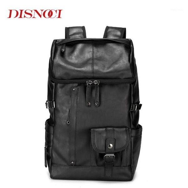 

men backpack leather male functional bags men backpack pu big capacity travel bag school bags for teenager1