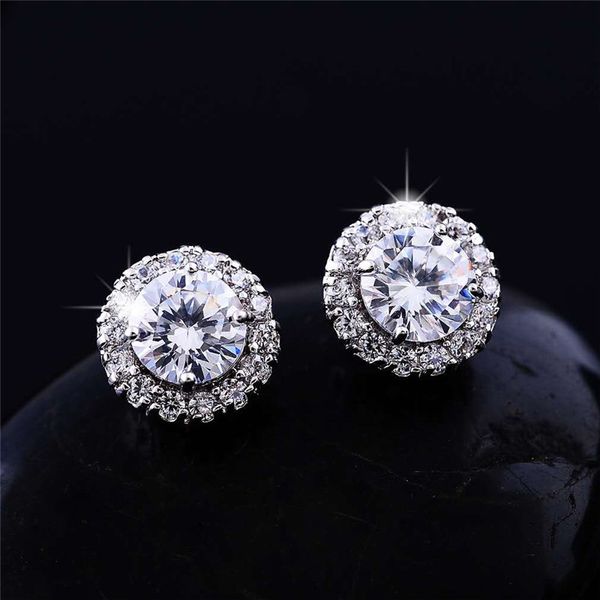 

super new arrival friends 18k white gold plated studs earings big diamond earrings for women zircon earrings, Golden;silver