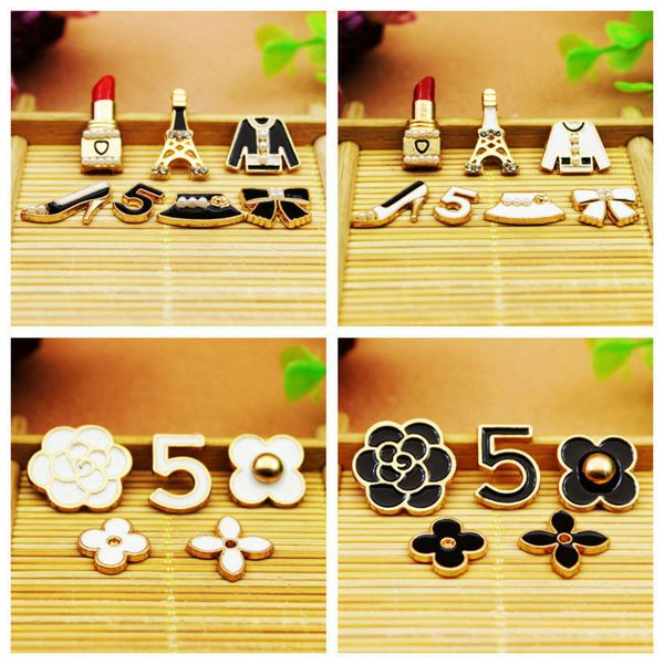 

7pcs/set case diy decoration material alloy fashion personality mobile phone stickers