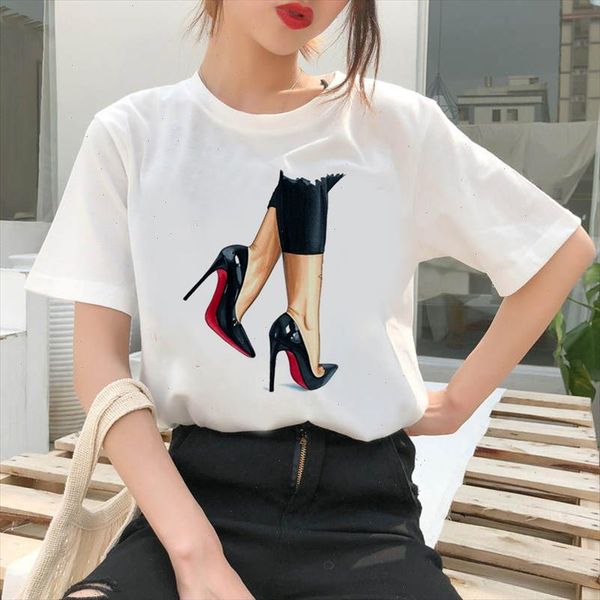

pretty lady images printed t shirts women harajuku streetwear casual plus size white t shirt summer short sleeve tshirt