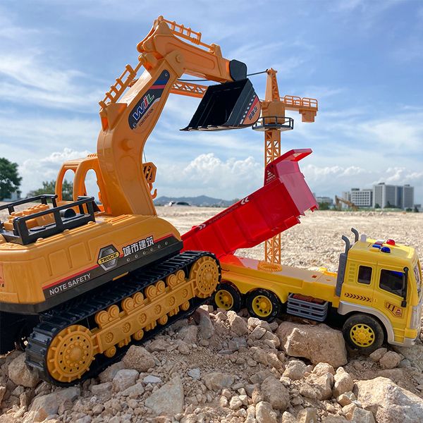 

toys children's excavator toy engineering truck mixing crane boy car educational multi-functional suit