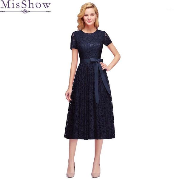 

2019 o neck backless cocktail dress navy blue short sleeve a line gown women lace length cocktail dresses prom dress1, White;black