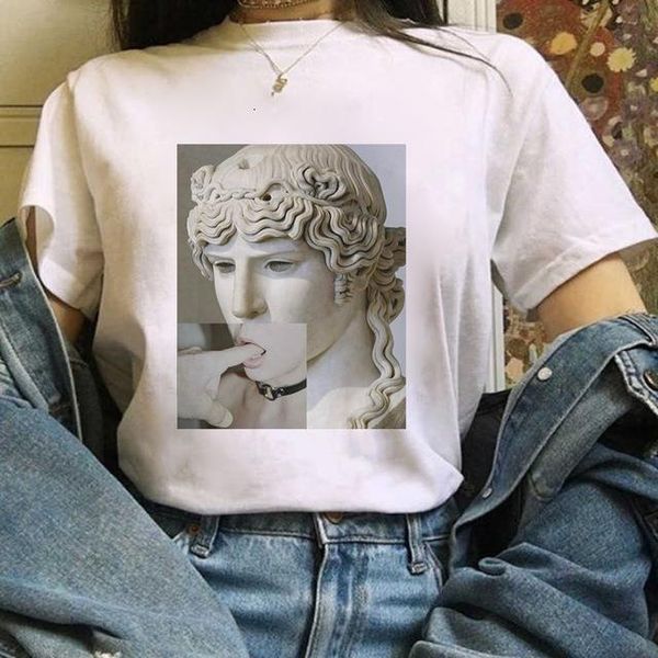 

harajuku women's t-shirt david michelangelo statue print tees summer funny print vintage t-shirt t-shirt, White