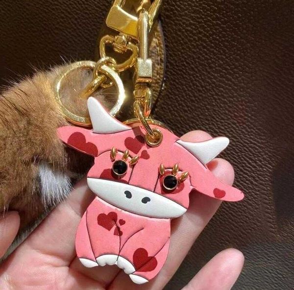 

fashion designer keychain red heart pink calf cow car key chain rings accessories keychains buckle hanging decoration for bag with box ysk02, Silver