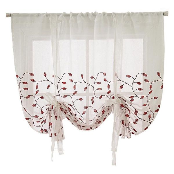 

polyester roman curtain light semi-shading embroidered home curtain small window bay window bedroom coffee kitchen1