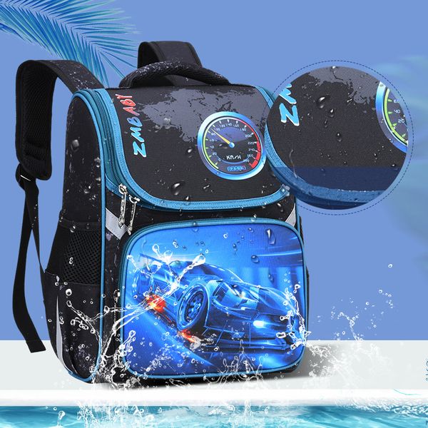 

1-4 grade children backpacks boys school bags russia space bag 3d cartoon car boy school backpack orthopedic kids satchel t200709