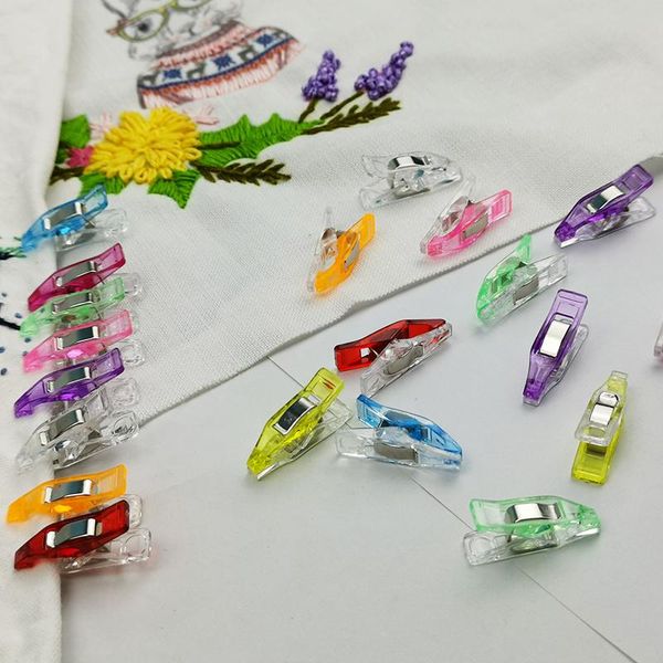 

100pcs/lot tape bias maker diy job foot case supplies plastic clip hemming sewing tools sewing accessories diy crafts, Black