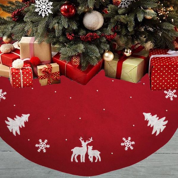 

red christmas tree skirt xmas decoration tree skirt carpet new year decorations ornaments festive party supplies122cm