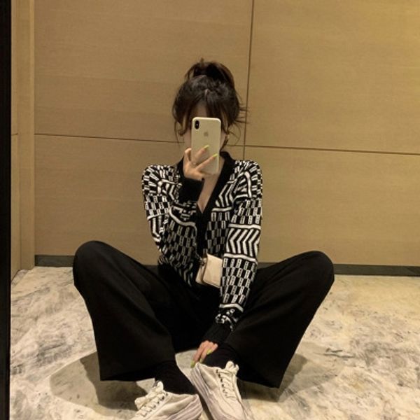 

autumn and winter wide leg pants 2020 new foreign style royal sister style wide leg pants leisure suit high cold temperament net red fashion, Gray