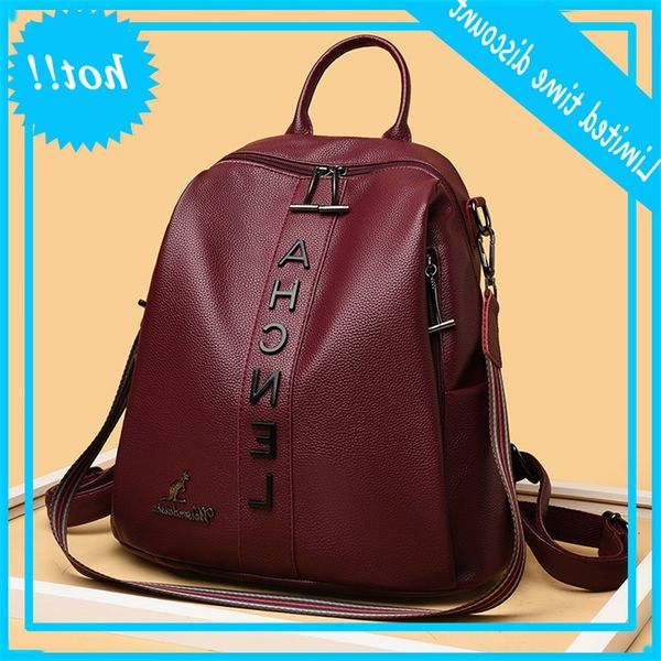 

female letter pattern designer backbag finger tissue pu learn pure color backpack women simple wild bag handbags sac