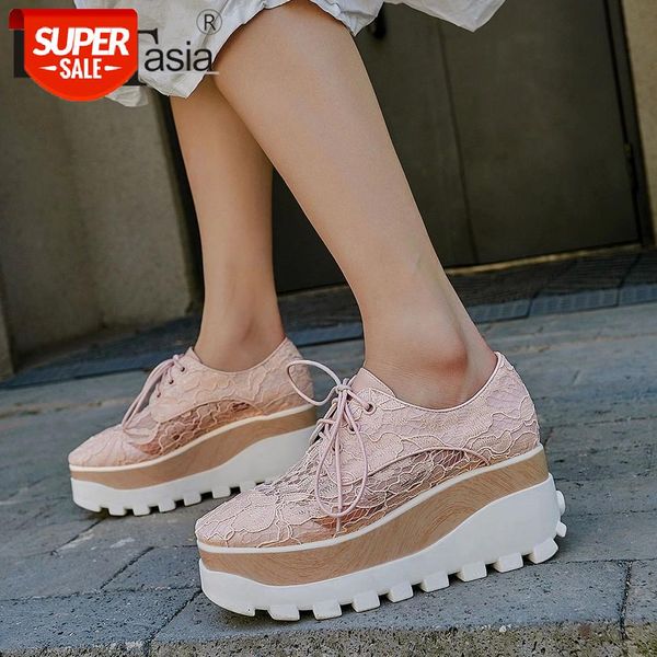 

doratasia brand genuine leather female sneakers shoelace wedges fashion vulcanize women lace platform shoes woman #ca0o