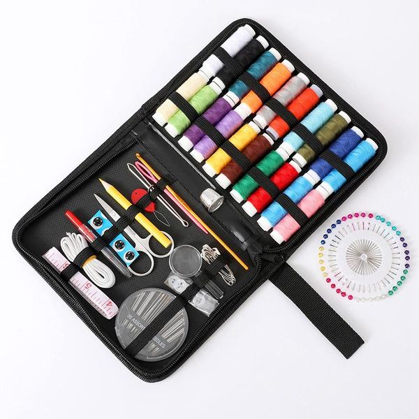 

sewing kits for adults, premium sew kit for home, travel, portable sewing kit beginners, including needle and thread, Black
