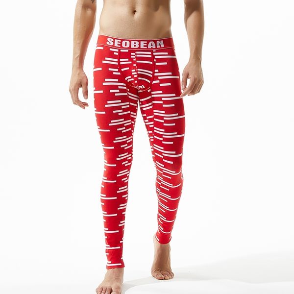

2021 new johns long trousers of striped men printed underwear leggings fine cotton fit male or thermal youth yw8t s93s, Black;white