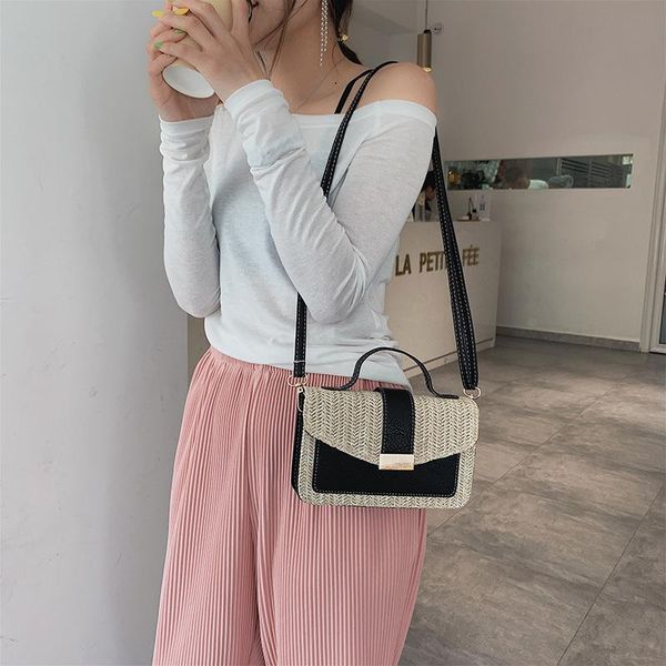 

new style iron edge square sling bag solid color shaping women's bag fashion small satchel