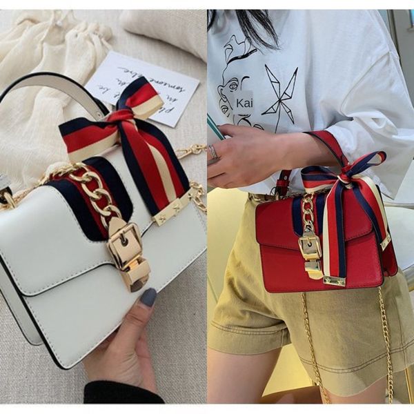 

new yang mi's same korean is fashionable and simplecolor contrast portable one shoulder small square bag straddle women's bag smal