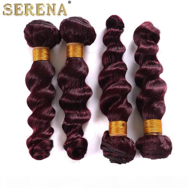 

wholesale peruvian burgundy red ombre human hair with closure loose wave 99j wine red ombre 4 bundles virgin hair with 4x4 lace closure, Black;brown