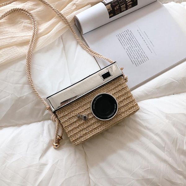 

designer brand shoulder bags women beach camera model bag straw bucket messenger bag phone coin square leisure bolsa mujer