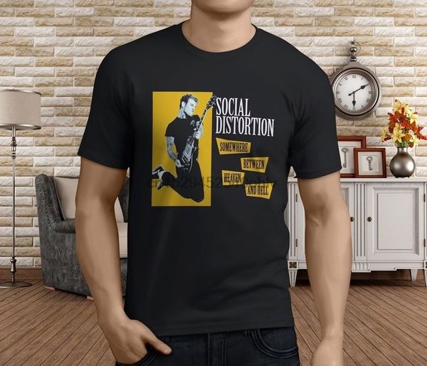 

custom tees men's social distortion somewhere between heaven and hell me o-neck short-sleeve t shirt sport hooded sweatshirt hoodie