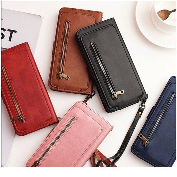 

pu leather crossbody card holder case for iphone 7 8 6s plus se x xr xs 11 pro max neck jllaiz