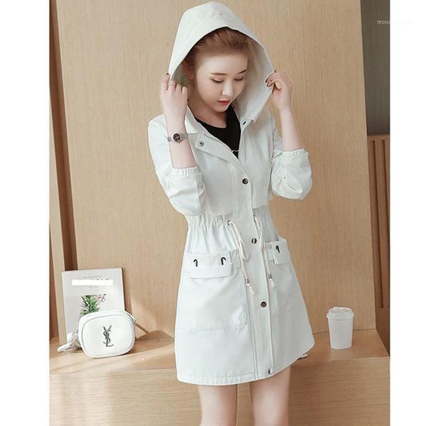 

trending products 2018 clothes women plus size windbreaker white women's clothing jackets hooded trench coats r38781, Tan;black