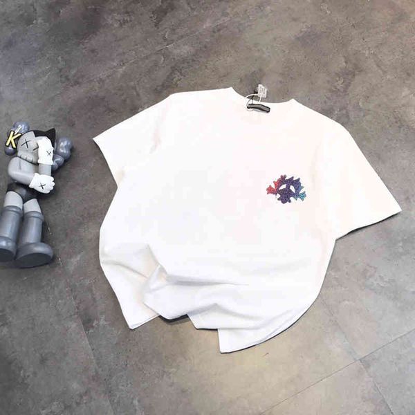 

2022 factory wholesale new short t-shirt for women round neck pullover white cross letter print half sleeve a1