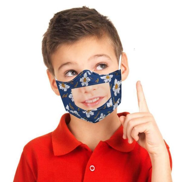 

children factory kids printed lip language respirator pet clear mouth cover washable visible face masks outdoor cotton p907c