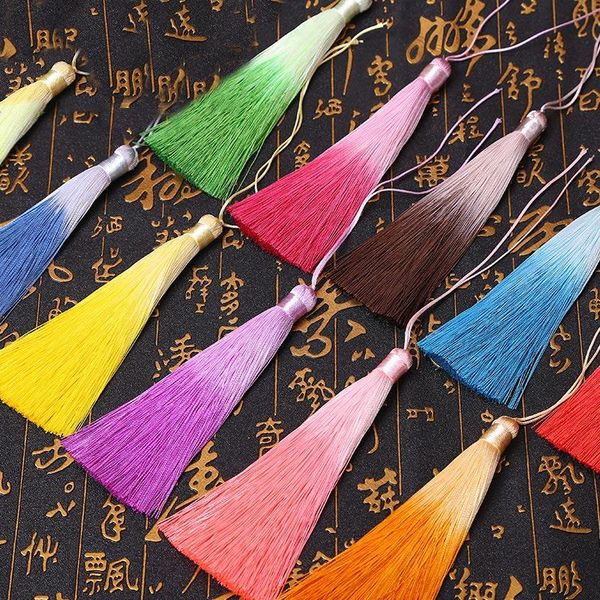 

12pcs lot 12cm gradient color tassels silk fringe sewing bangs tassel trim decorative key tassels for curtains home decoration h jllrcx