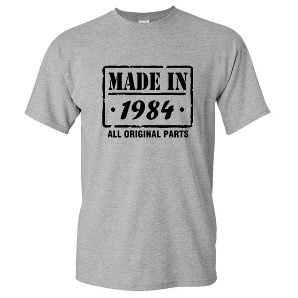 

made in 1984 solid color print vintage style streetwear sport casual tshirt o neck hip hop sport hooded sweatshirt hoodie men t shirt