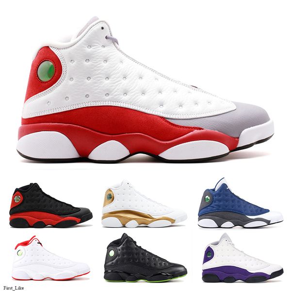 

mens basket ball shoes 13s jump man 13 hyper royal flint black cat bred court purple chicago lucky green playground men trainers sport sneak